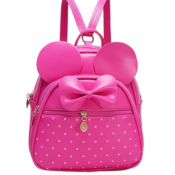 Handbags - Girls Bowknot Polka Dot Cute Mini Backpack